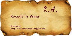 Kocsán Anna névjegykártya