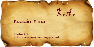 Kocsán Anna névjegykártya